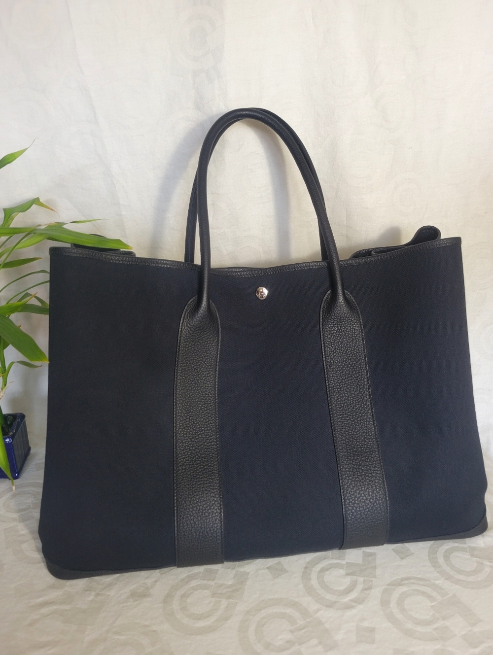 Hermes 49 Garden Party Tote Toile & Leather